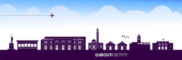 Džibutsko cestovní cíl velký vektor ilustrace.  - Vektor, obrázek