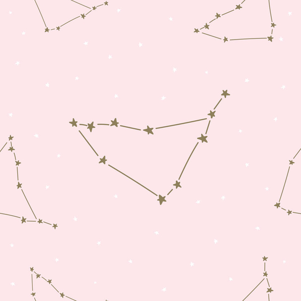 Sterren sterrenbeeld set horoscoop decoratie naadloos patroon - Vector, afbeelding