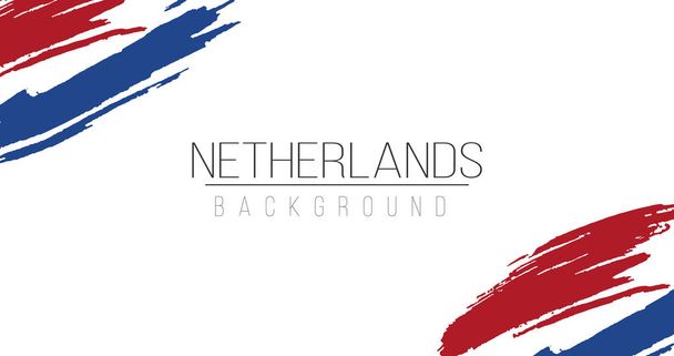 Hollandia zászló ecset stílus háttér csíkok. Készletvektor illusztráció elszigetelt fehér háttér. - Vektor, kép