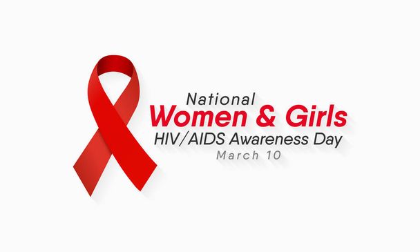 Vector illustration on the theme of National Women and Girls HIV/AIDS Awareness Day observed on March 10th. - Vector, Image