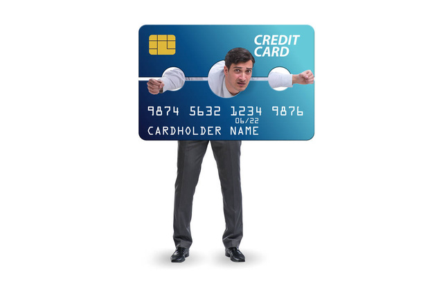 Pillory 'de kredi kartı yükü konsepti - Fotoğraf, Görsel