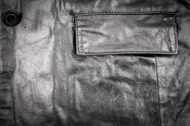 Black leather texture background - Fotografie, Obrázek