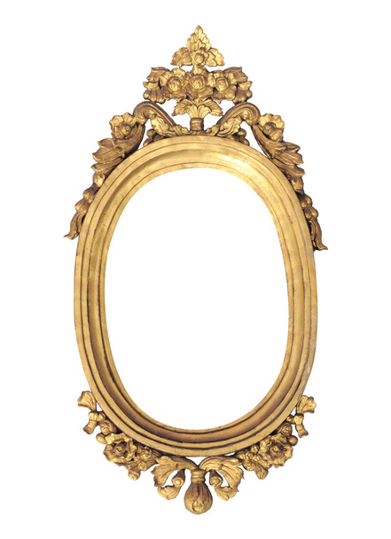 moldura forma oval dourada
 - Foto, Imagem