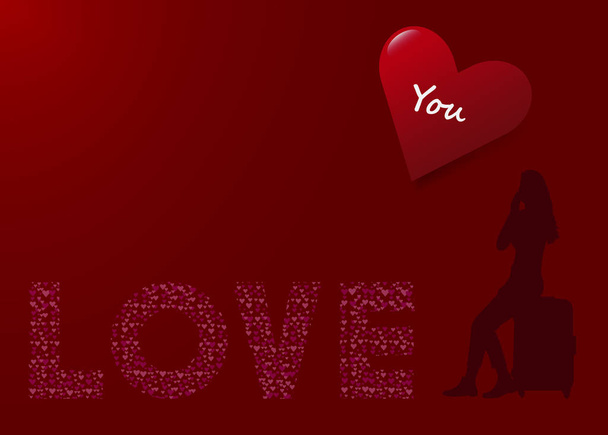 Amore cuore concetto in colore rosso
 - Vettoriali, immagini