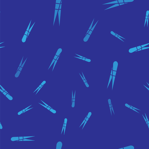 Pinzetta sopracciglia blu icona isolato modello senza soluzione di continuità su sfondo blu. Pinzette cosmetiche per peli incarniti. Illustrazione vettoriale
 - Vettoriali, immagini