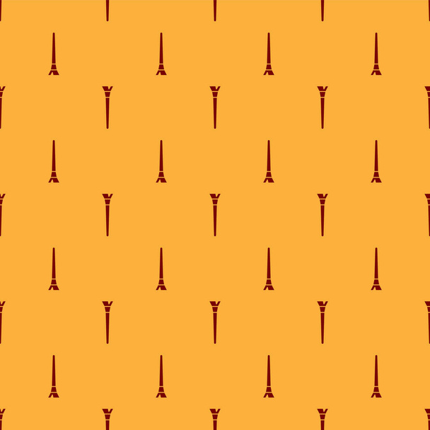 Piros Smink kefe ikon elszigetelt zökkenőmentes minta barna háttér. Vektorillusztráció - Vektor, kép