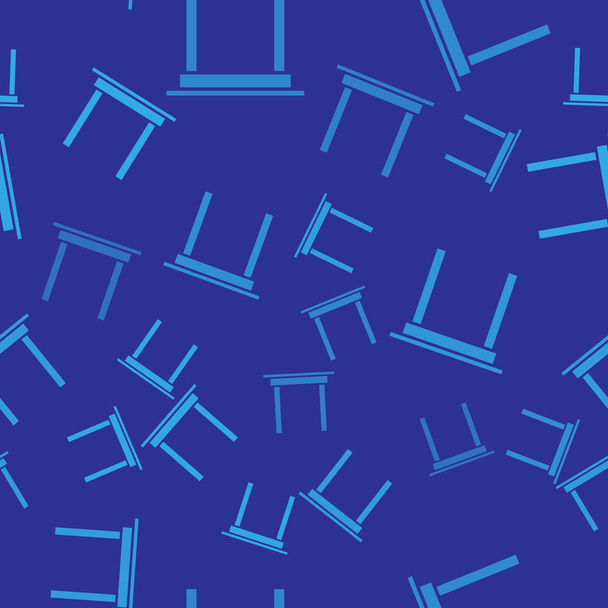 Blue Wooden táblázat ikon elszigetelt zökkenőmentes minta kék háttér. Vektorillusztráció - Vektor, kép