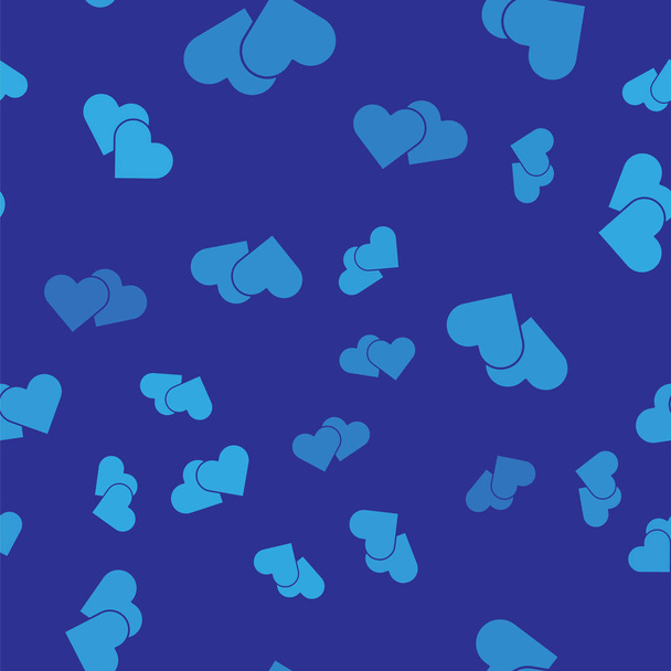 Corazón azul icono aislado patrón sin costura sobre fondo azul. Símbolo romántico vinculado, unirse, pasión y boda. Símbolo de San Valentín. Ilustración vectorial
 - Vector, imagen