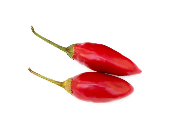 Pimentas vermelhas isoladas sobre fundo branco
 - Foto, Imagem