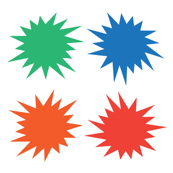 Yıldız patlaması konuşma baloncukları kuruldu. Patlayan ikon. Yıldız patlaması izole simgeleri ayarlandı - Vektör, Görsel