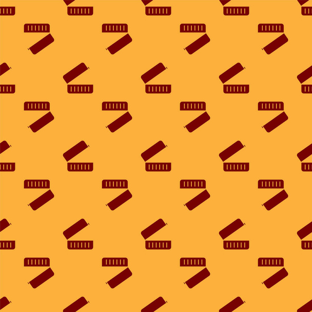 Red Lunch box ikona izolované bezešvé vzor na hnědém pozadí. Vektorová ilustrace - Vektor, obrázek