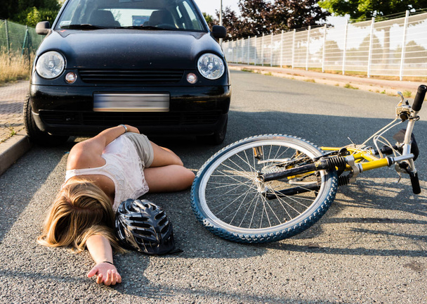 Panorama Bicycle accident background - 写真・画像