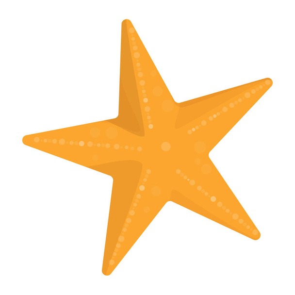 Θαλασσινός αστέρας απομονωμένος. Κίτρινο υποβρύχιο πλάσμα - Διάνυσμα, εικόνα