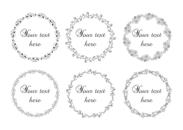 Cute and simple floral wreath set vector isolated. Frame - Vector, Image