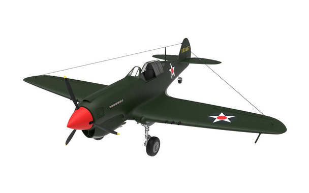 3D vykreslování dvě světová válka letadlo izolované na bílém pozadí. - Fotografie, Obrázek