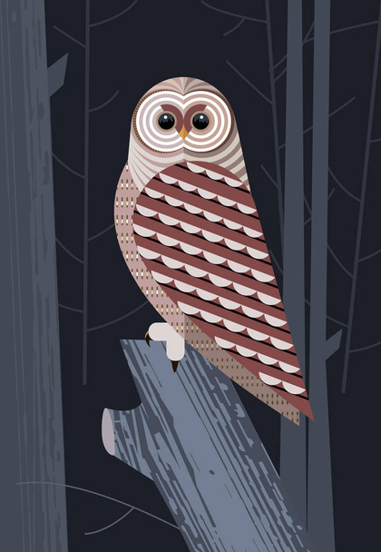 Owl before the hunt - Wektor, obraz