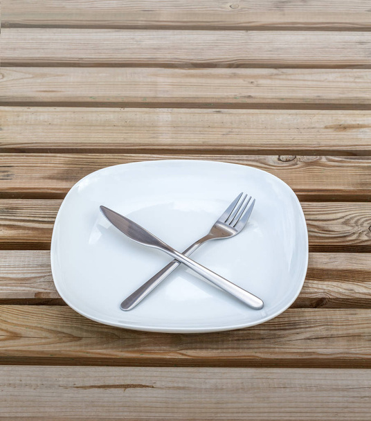Round Plate with utensils  - Foto, Imagem