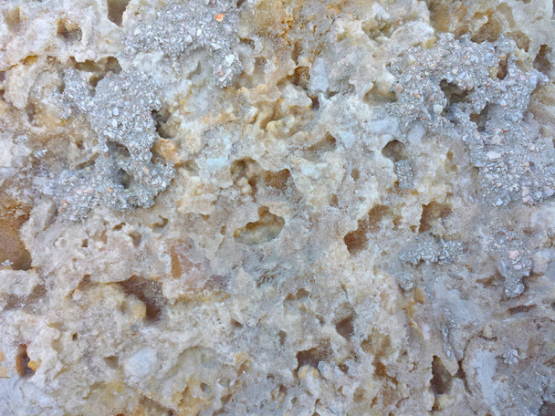Szürke porózus kőfal cement textúra részlet háttér - Fotó, kép
