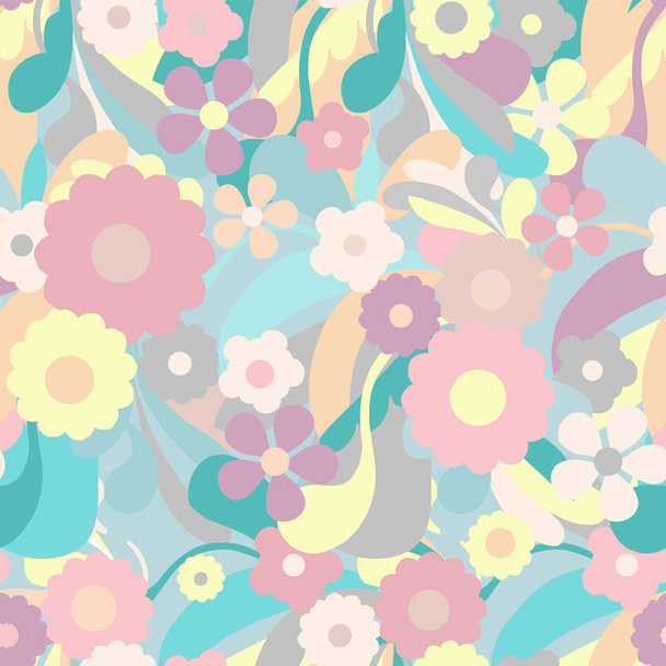 Květinový vzor. Art pastelové barevné provedení prvek stock vektorové ilustrace pro web, pro tisk, pro potisk textilií, pro textil, pro tapety, pro obal - Vektor, obrázek