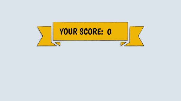 Game score 100 pořadí zlatá trofej úspěch animace mobilní app test hrát vítěze ocenění karikatura  - Záběry, video