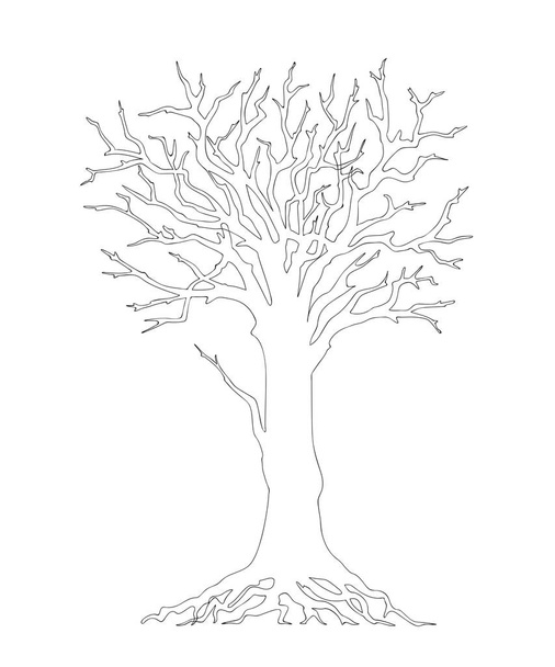 tree without leaves black outline  - Vetor, Imagem