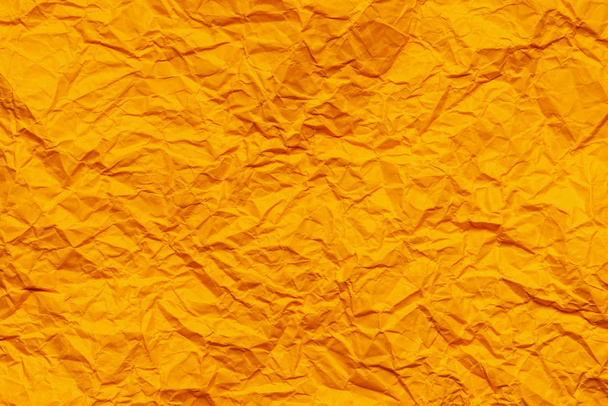 Orange crumpled paper background - Photo, Image