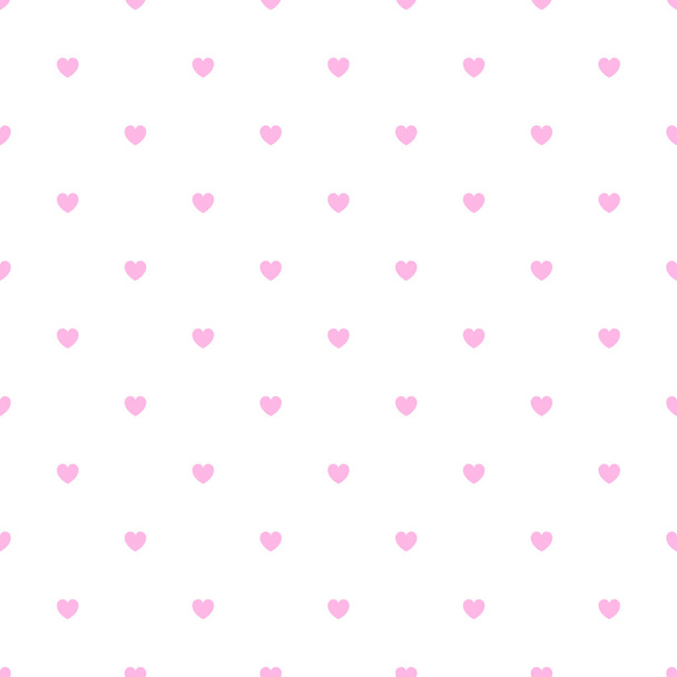 Cute Pink Seamless Polka Serce wektor wzór tła na Walentynki - 14 lutego, 8 marca, Dzień matki, Małżeństwo, Uroczystości narodzin. Romantyczny dziewczęcy design. - Wektor, obraz