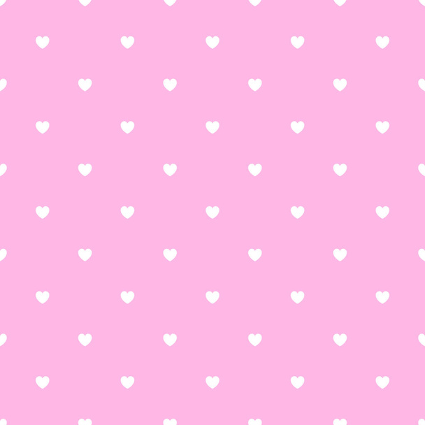 Romantic Pink Seamless Polka Heart Vector Pattern Background for Valentine Day ( February 14 ), 8 March, Mother's Day, Marriage, Birth Celebration. Lovely Chic Design. - Vector, Image