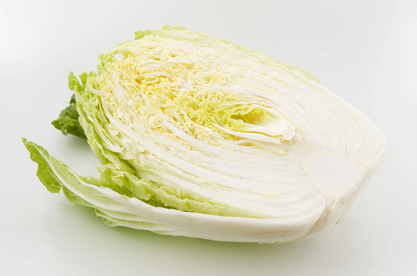 Napa cabbage half on white background - Foto, Imagem