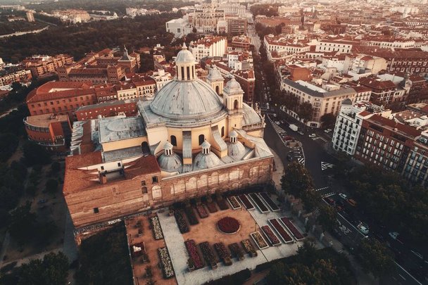 Madrid Royal Basilica of San Francisco el Grande aerial view - Photo, Image