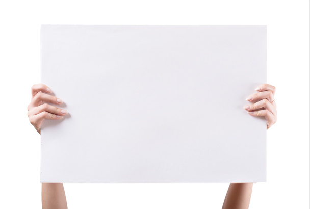 Woman's Hands holding blank board - Photo, Image