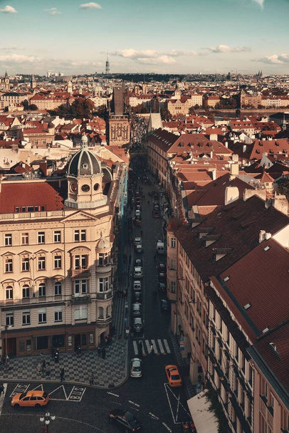 Prag manzarası çatı görünümü - Fotoğraf, Görsel
