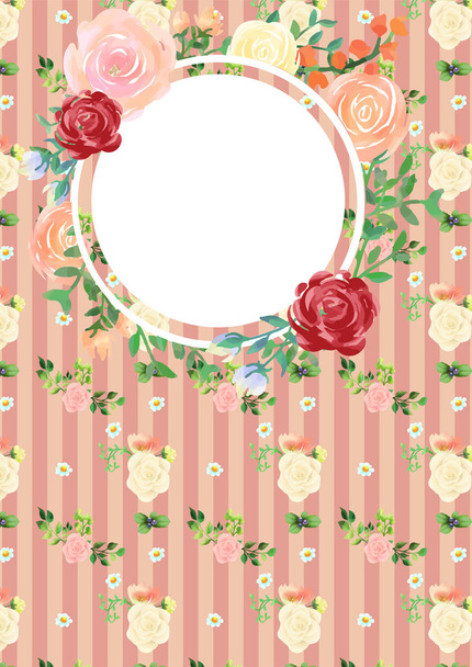 Hand-painted watercolor frame with elegant floral background - ベクター画像
