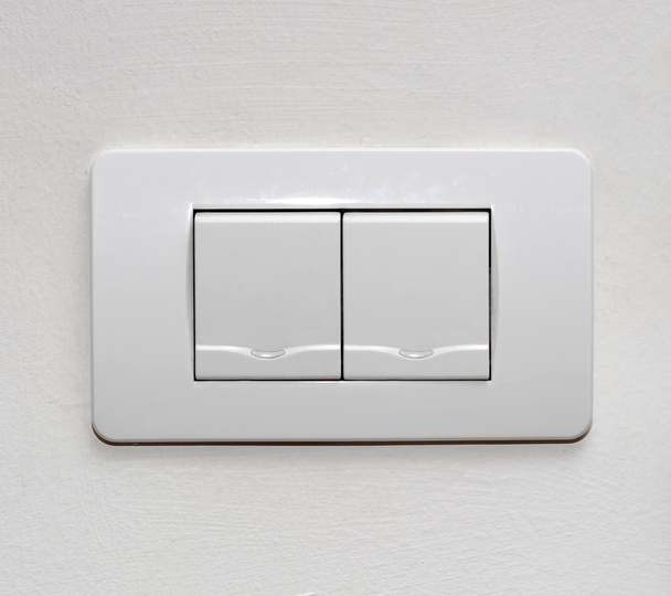 White room light switch - Foto, afbeelding