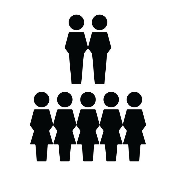 Icône de leadership vecteur homme et femme groupe de personnes symbole avatar pour les personnes de gestion d'entreprise dans l'illustration de pictogramme de glyphe de couleur plate
 - Vecteur, image