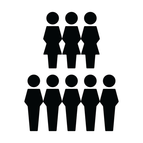 Hr icône vecteur mâle et femelle groupe de personnes symbole avatar pour les personnes de gestion d'entreprise en couleur plate illustration de pictogramme glyphe
 - Vecteur, image