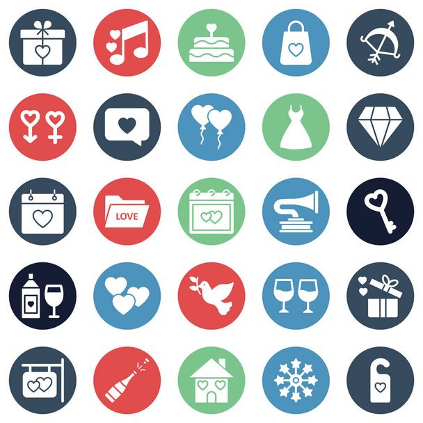 Valentine Day Isolated Vector icons set every single icon can be easily modified or edited - Vetor, Imagem
