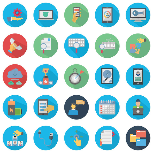 Web Programming and Hosting Flat icons set every single icon can be easily modified or edited - Διάνυσμα, εικόνα