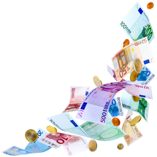 Dinero en euros volador
 - Foto, Imagen