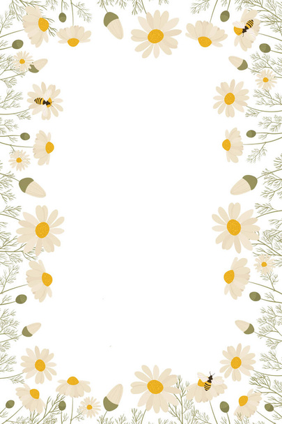 Vector beautiful spring flower frame. - Vektori, kuva