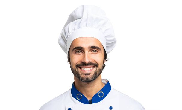 Cheerful chef isolated on white background  - Фото, зображення
