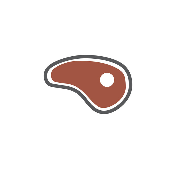 Steaksymbol auf Hintergrund für Grafik- und Webdesign. kreatives Illustrationskonzept Symbol für Web oder mobile App. - Vektor, Bild