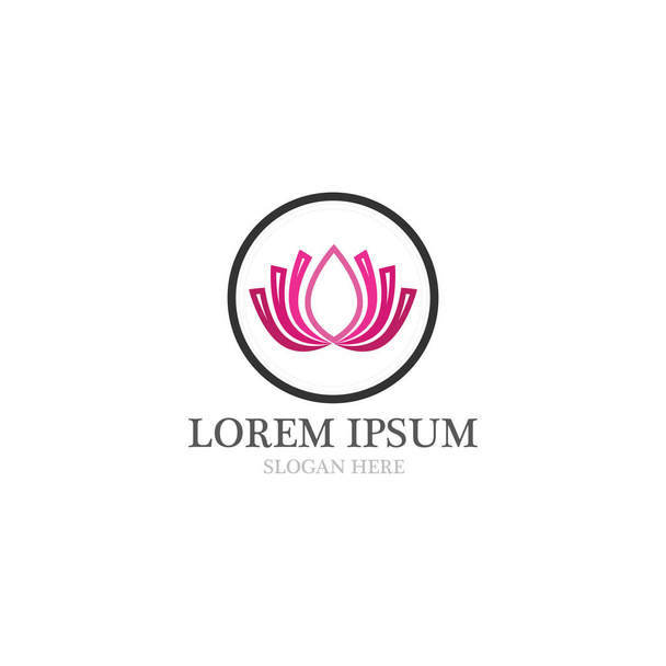 Logo de fleur de lotus et vecteur de symbole
 - Vecteur, image