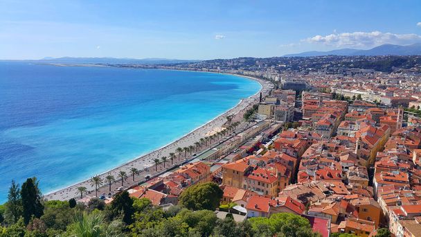 Nice Şehri Panorama, Cote d 'Azur, Fransız Rivierası, Fransa - Fotoğraf, Görsel