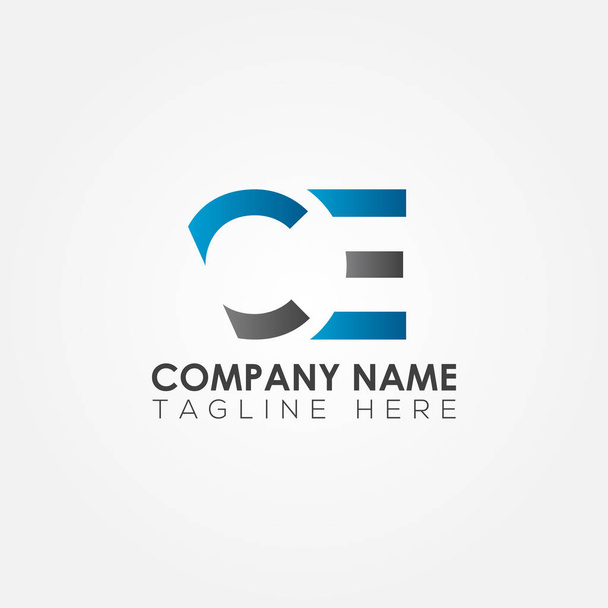 Logo inicial de la carta del CE con la tipografía creativa moderna del negocio Vector Template. Letra abstracta creativa Diseño del logotipo del CE
 - Vector, Imagen