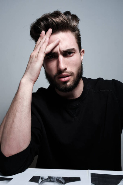 portrait of handsome stressed  young man  - Photo, Image