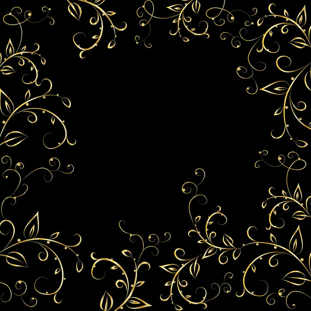 elegant pattern of golden flowers vector - ベクター画像