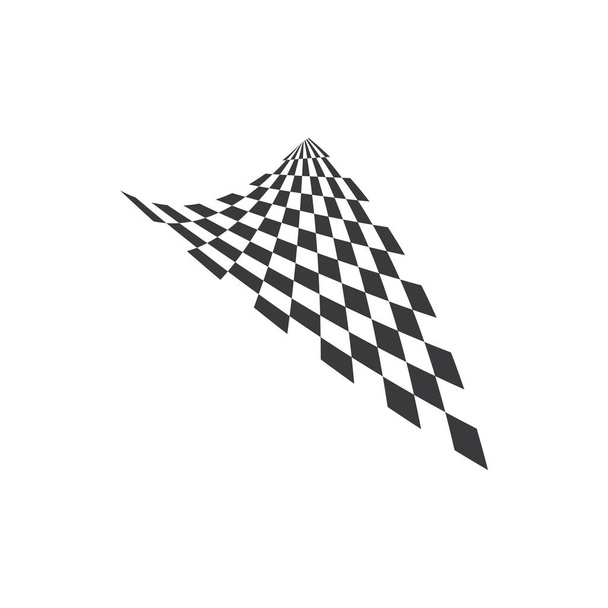 Yarış bayrağı simgesi, basit tasarım illüstrasyon vektörü - Vektör, Görsel