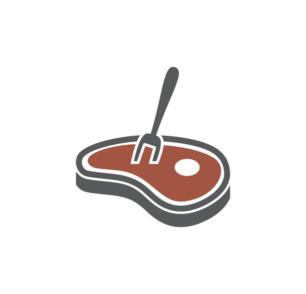 Steaksymbol auf Hintergrund für Grafik- und Webdesign. kreatives Illustrationskonzept Symbol für Web oder mobile App. - Vektor, Bild