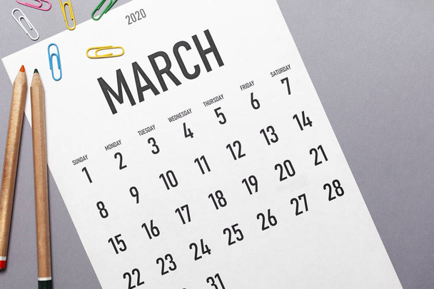 március 2020 egyszerű naptár - Fotó, kép